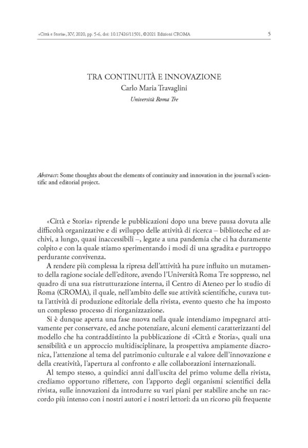 Introduzione Città e Storia 2020