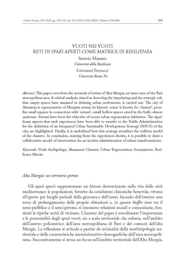 Vuoti nei vuoti. Reti di spazi aperti come matrice di resilienza