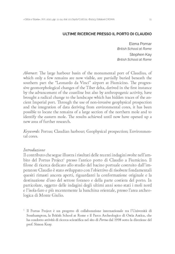 Ultime ricerche presso il Porto di Claudio