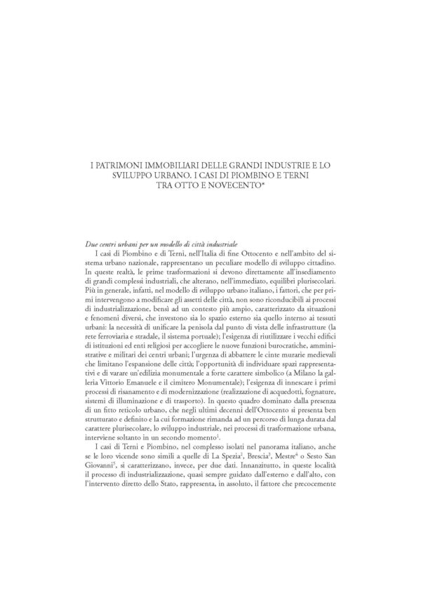 I Patrimoni immobiliari delle grandi industrie e lo sviluppo urbano. I casi di Piombino e Terni tra Otto e Novecento