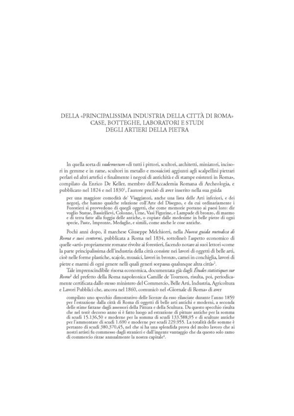 Della «principalissima industria della città di Roma». Case, botteghe, laboratori e studi degli artieri della pietra