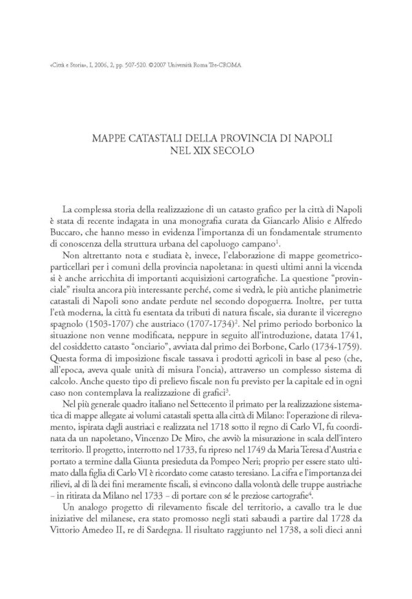 Mappe catastali della provincia di Napoli nel XIX secolo