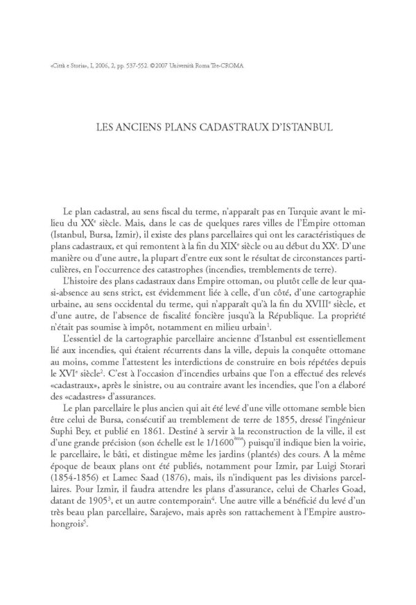 Les anciens plans cadastraux d’Istanbul