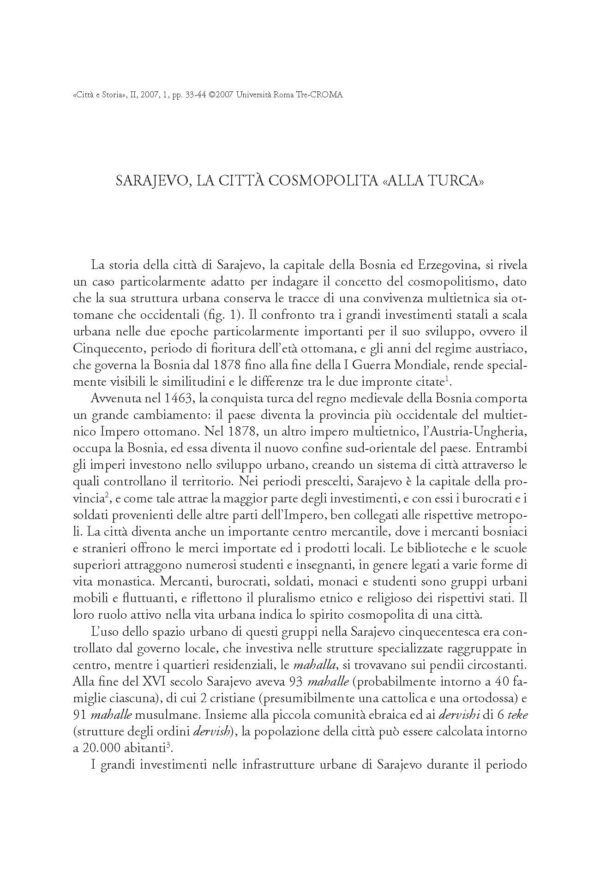 Sarajevo, la città cosmopolita «alla turca»
