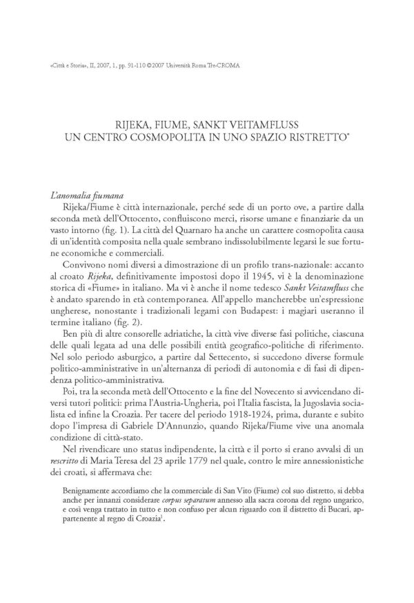 Rijeka, Fiume, Sankt Veitamfluss: un centro cosmopolita in uno spazio ristretto