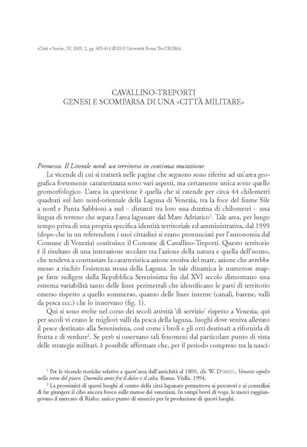 Cavallino-Treporti. Genesi e scomparsa di una «città militare»