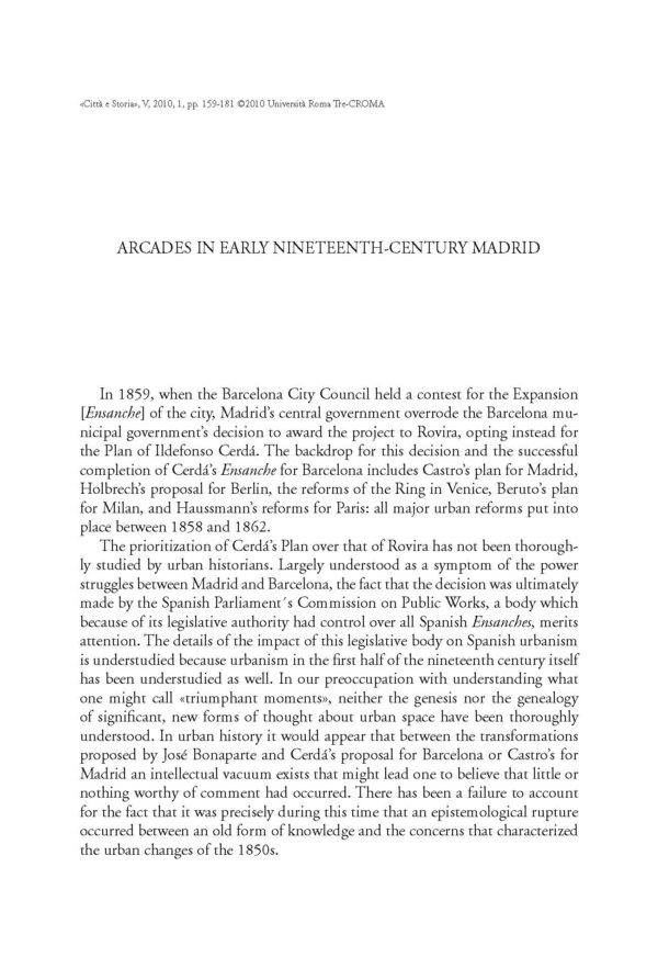 Arcades in Early Nineteenth-Century Madrid