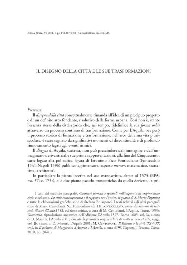 Il disegno della città e le sue trasformazioni