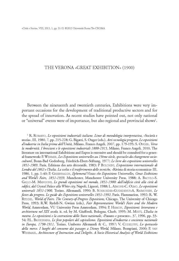 The Verona «Great Exhibition» (1900)