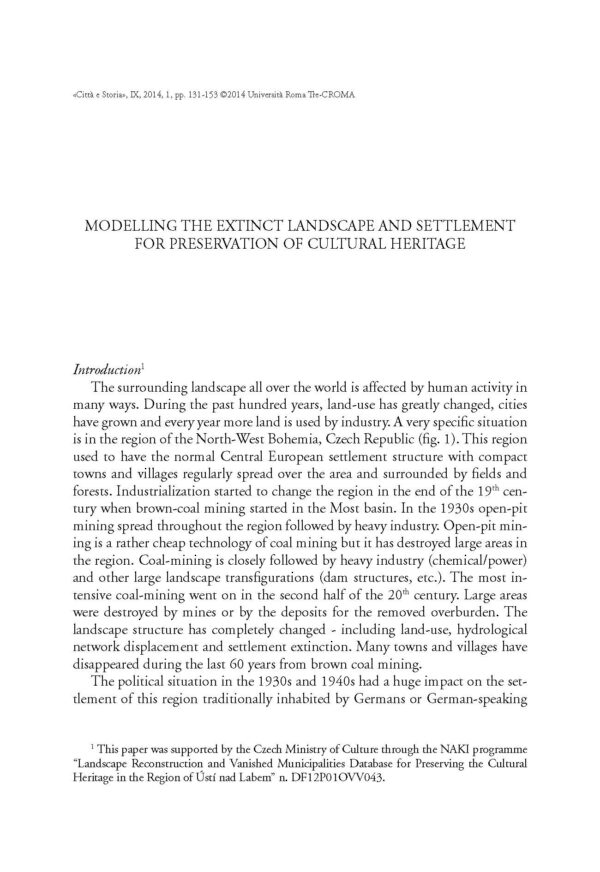 Modeling the extinct landscape and settlement for preservationm of cultural heritage