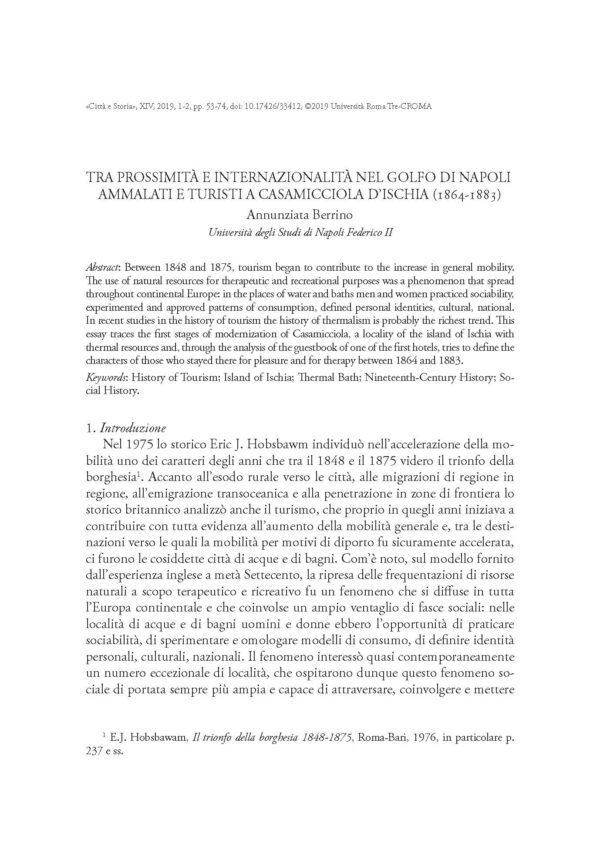 Tra prossimità e internazionalità nel golfo di Napoli: ammalati e turisti a Casamicciola d’Ischia (1864-1883)